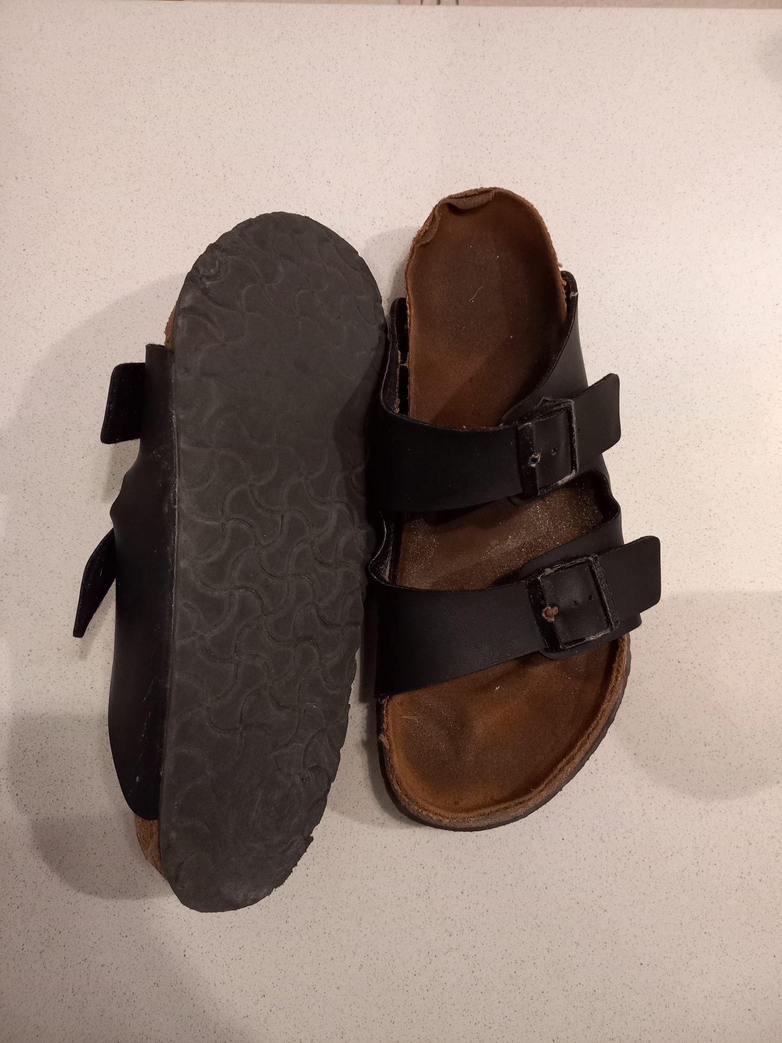 Birkenstock Arizona Black Leather Double Strap Sandals